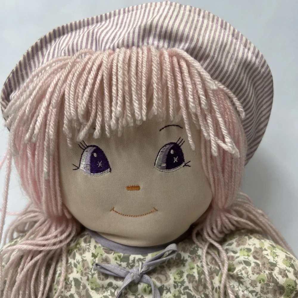 Vintage Plush Doll 1992‎ New With Tags Pink Hair Floral Dress.  PA 3305. Rare!